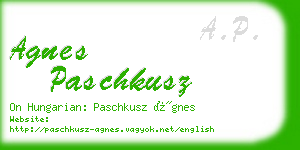 agnes paschkusz business card